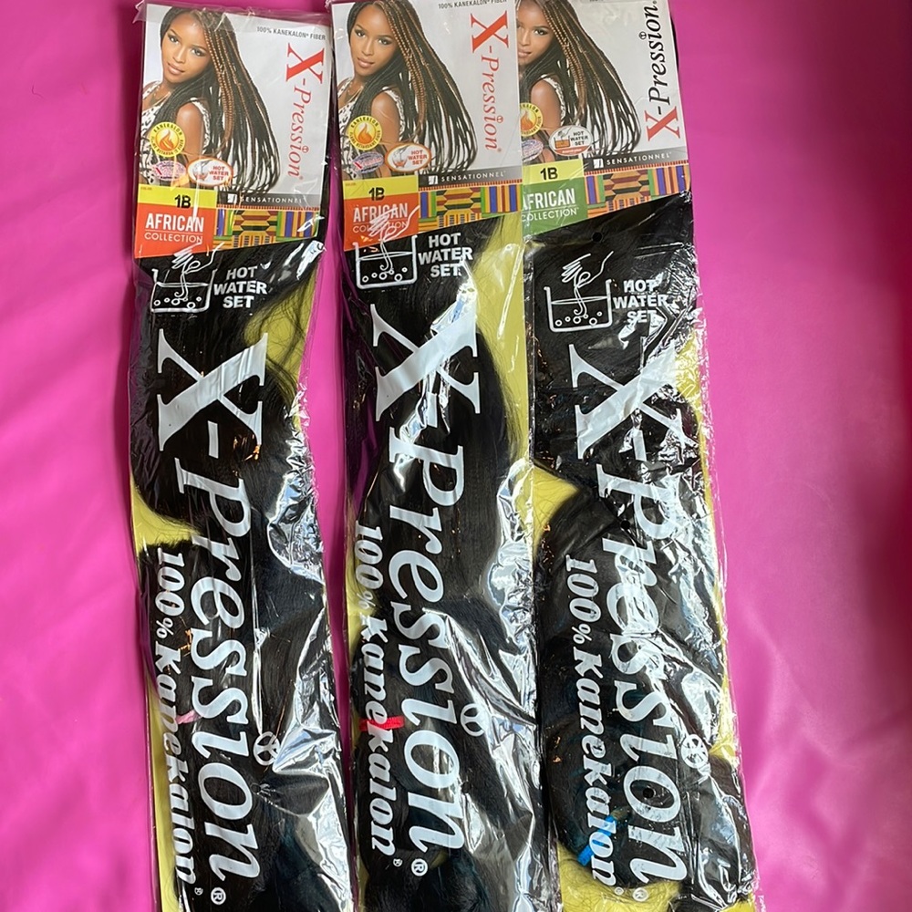 Sensationnel X-pression Braiding Hair Extensions African Collection Color 1B NEW